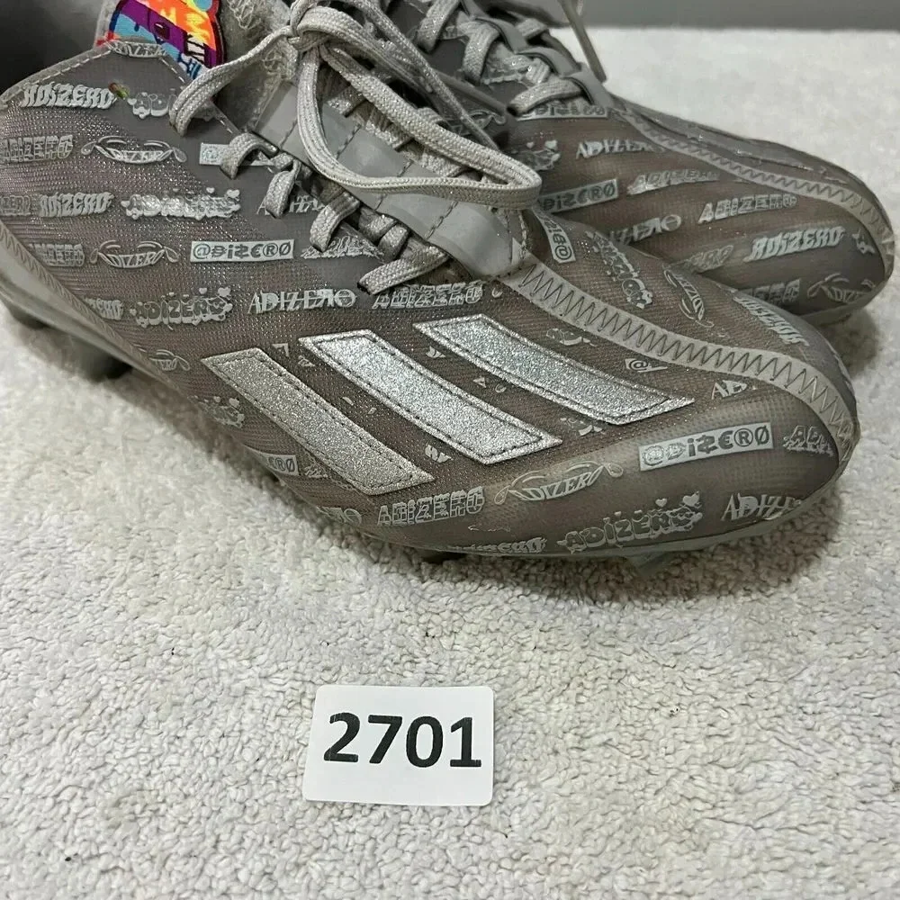 Adidas Adizero Mens Sz 9 Big Mood Silver Football Cleats GY4380